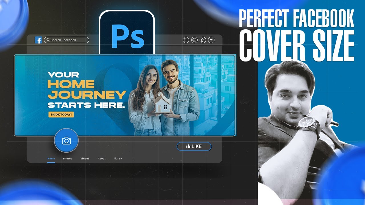 Responsive Facebook Cover Photo Size for Mobile and Desktop | Adobe Photoshop | اردو / हिंदी
