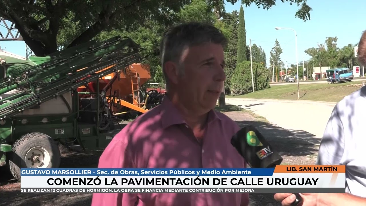 Lib San Martín   Comenzo la pavimentacion de calle Uruguay