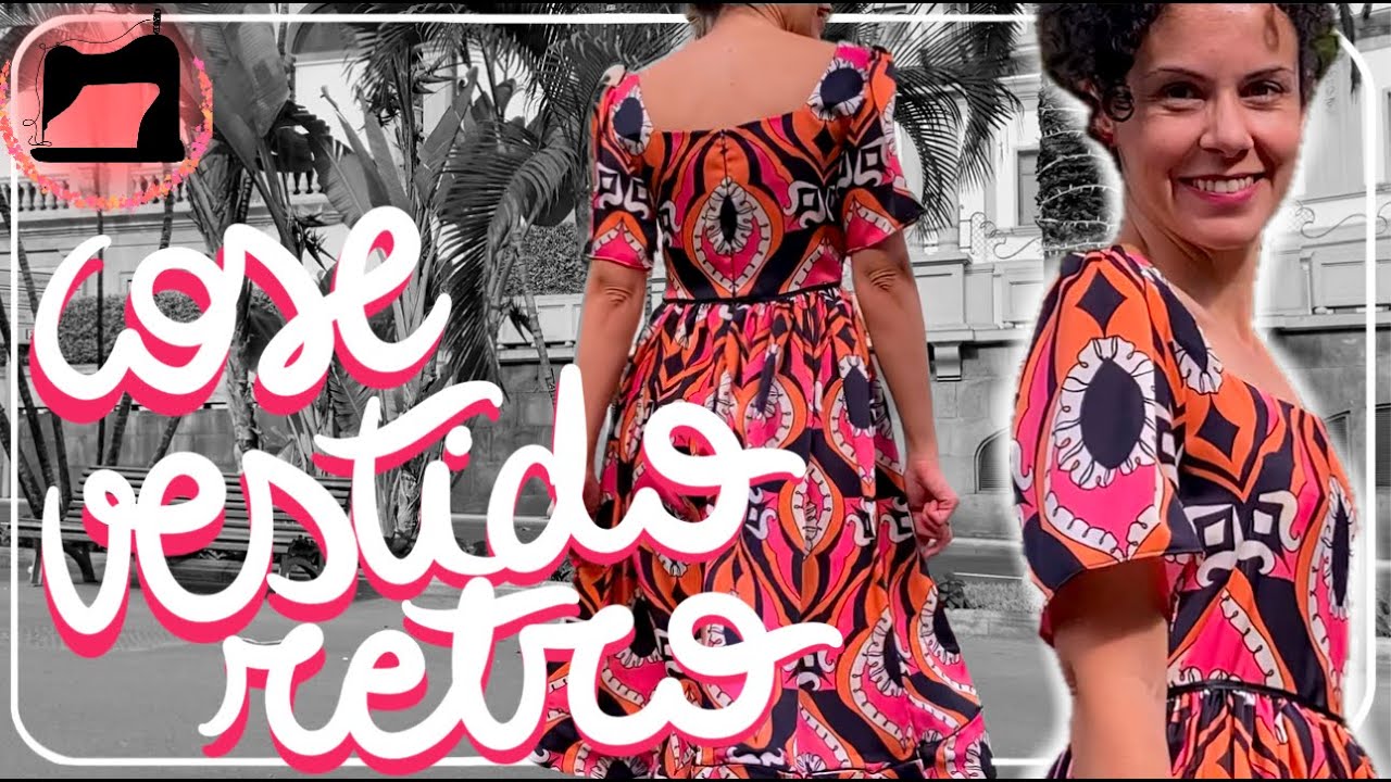 Cosiendo un vestido retro con patrón desde cero.
