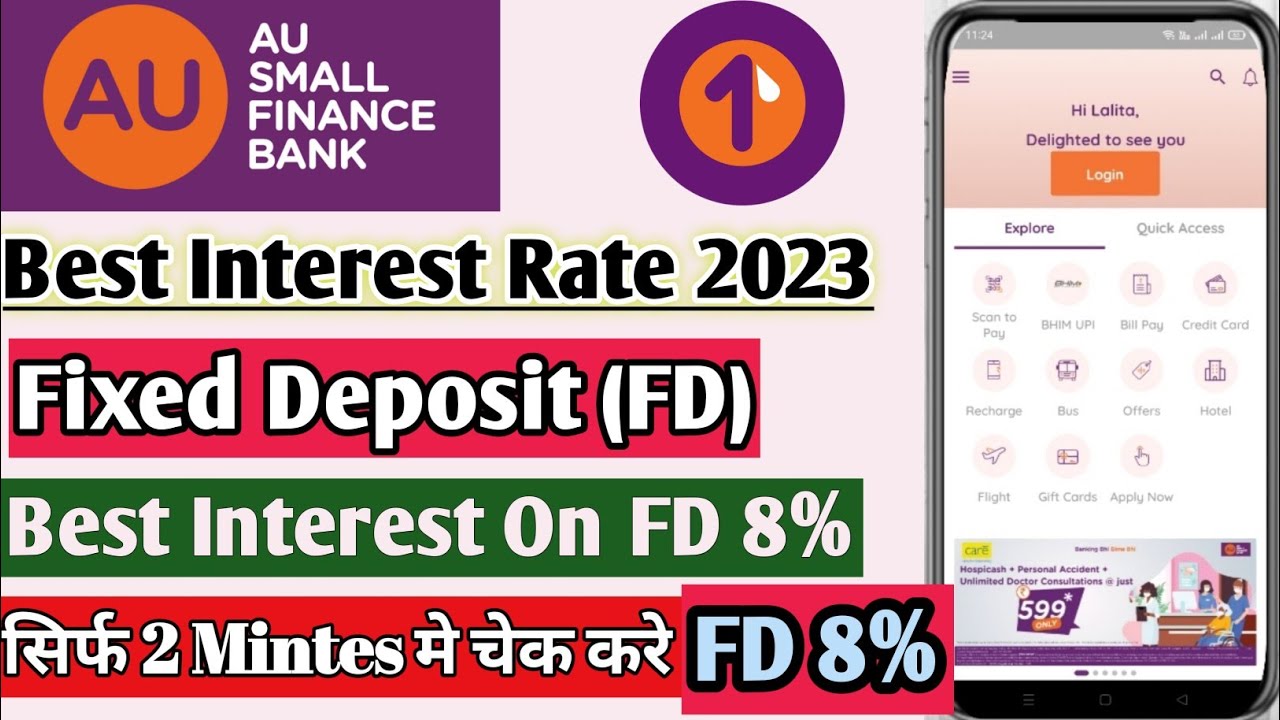 FD Rate @ 8% | Highest Interest Rates On Fixed Deposit in AU Bank  Au Bank FD Interest Rate for 2023