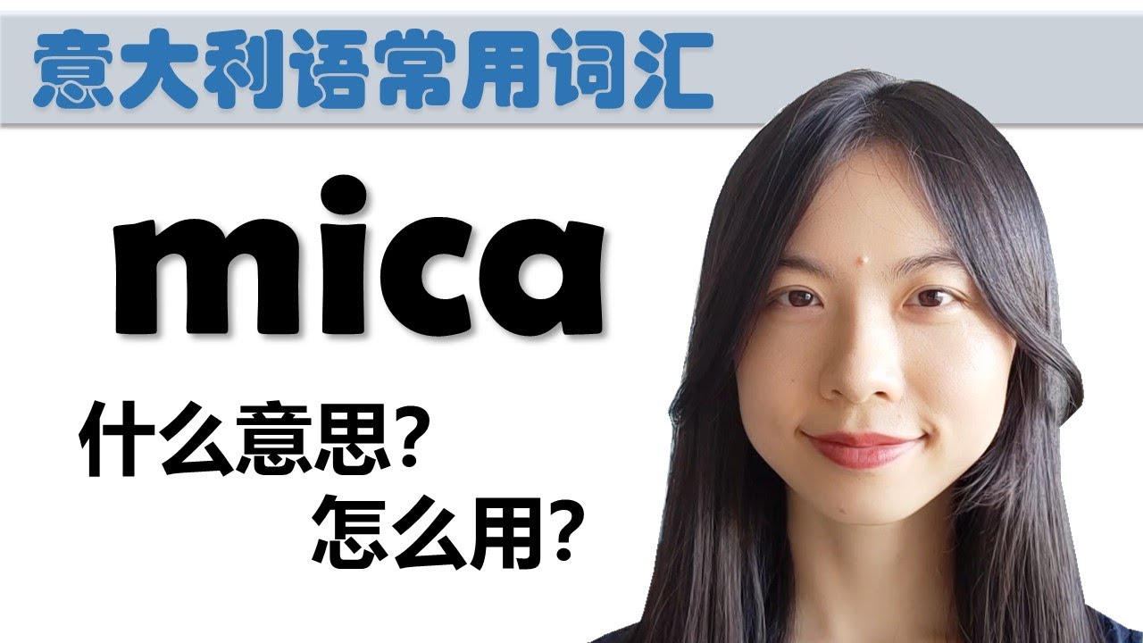 意大利语日常用语和词汇- mica的用法-学意大利语，上意大利语课，通过长期居留A1A2考试，免费订阅频道，看更多意大利语教学视频