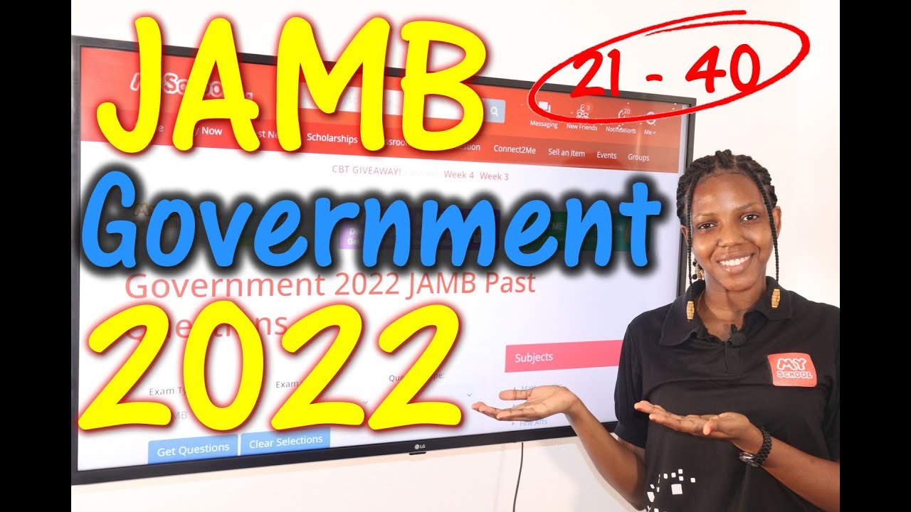 Вопросы 21-40 из прошлых экзаменов JAMB CBT по государственному управлению 2022 года.