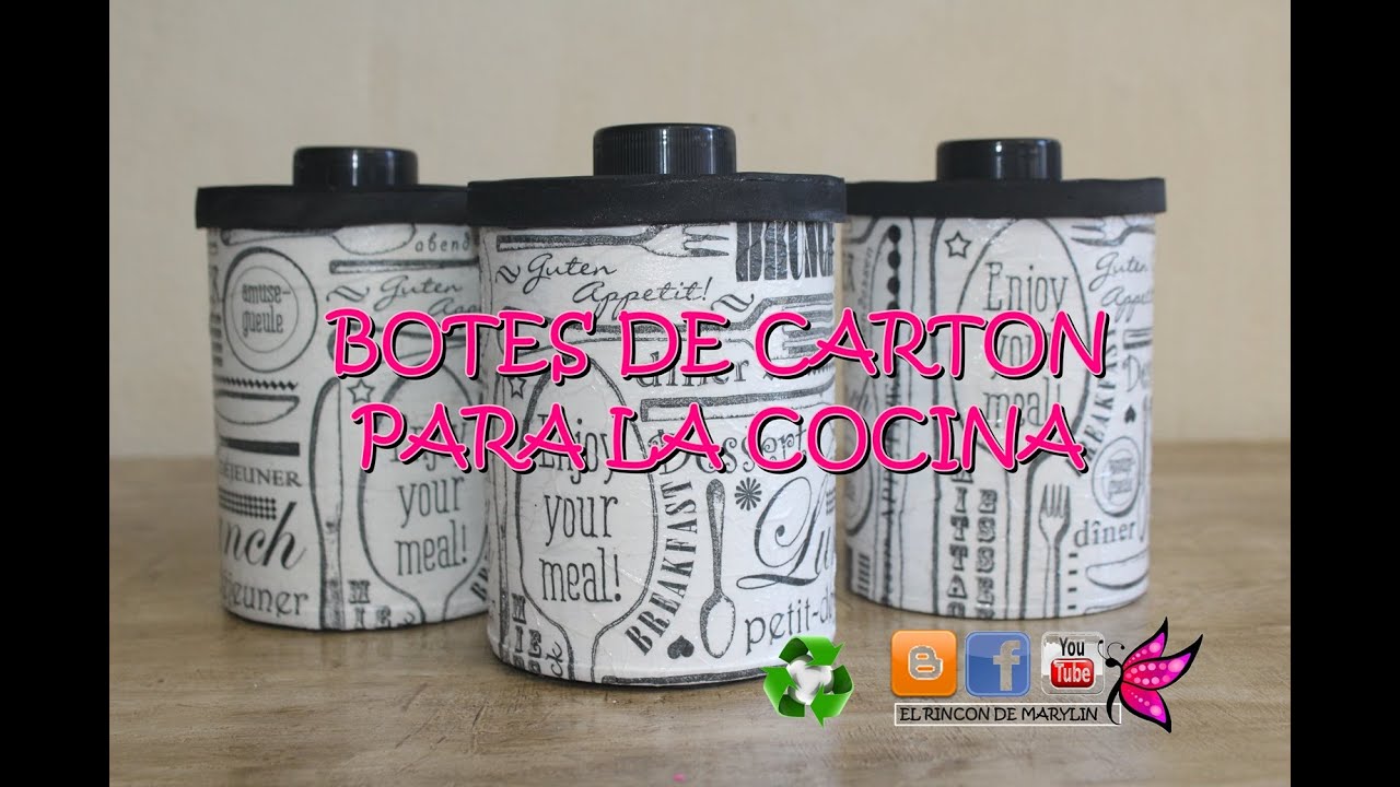 BOTES  CARTON O LATAS PARA LA COCINA DECORADOS CON TECNICA DECOUPAGE IMPERMEABILIZADOS