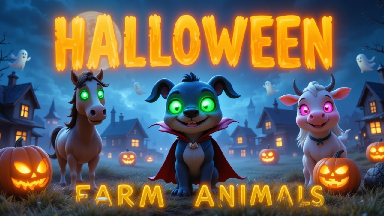 Halloween Farm Animals Song | Animal Sounds & Names for Kids | Nanu TV Nursery Rhyme