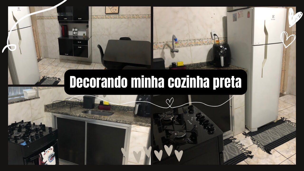 Tirei o dia para limpar minha cozinha / Decorei com utensílios Preto/cozinha minimalista 🖤🤍