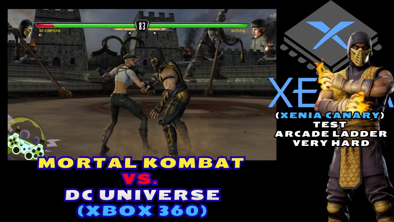 MK vs. DC Universe (XBOX 360, Xenia Canary PC) TEST, Arcade Ladder VERY HARD