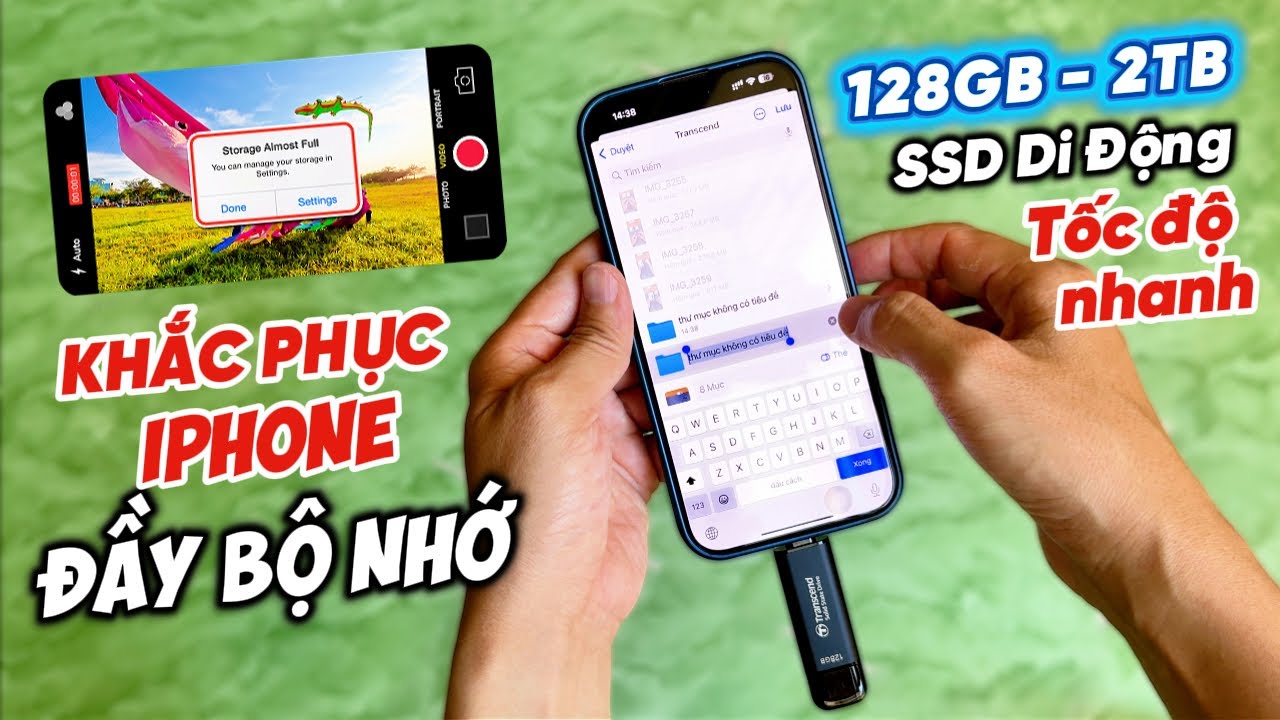 Ổ Cứng Di Động SSD Transcend ESD310C - Mẹo Khắc Phục Iphone B&aacute;o Đầy Dung Lượng (BomTN)