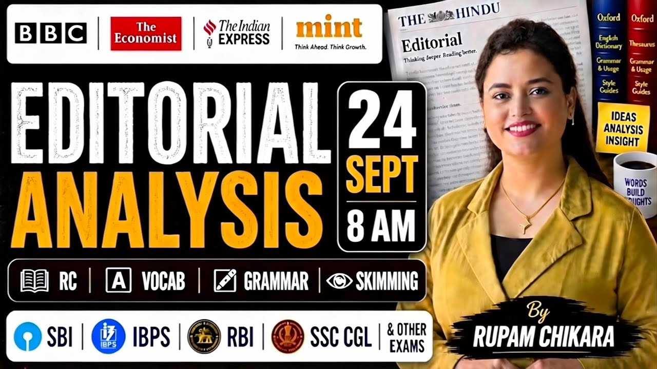 Hindu Editorial Analysis | 24 SEPT 2026 | RC, Vocab, Skimming, Descriptive | Rupam Chikara Ma'am