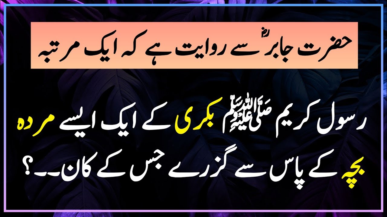 Hadees Nabvi | Bakri Ka Murda Bacha | Hadees In Urdu | Islamic Urdu Pakistan