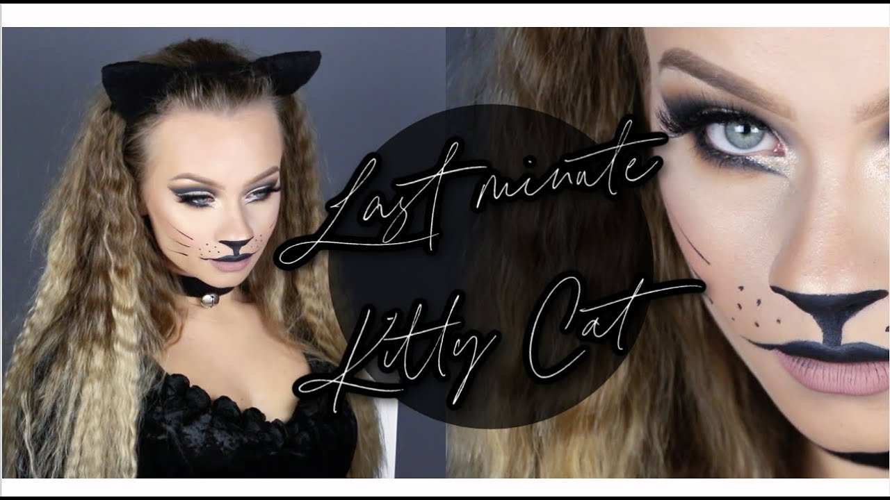 Last Minute Halloween Kitty Cat Makeup Tutorial 2021