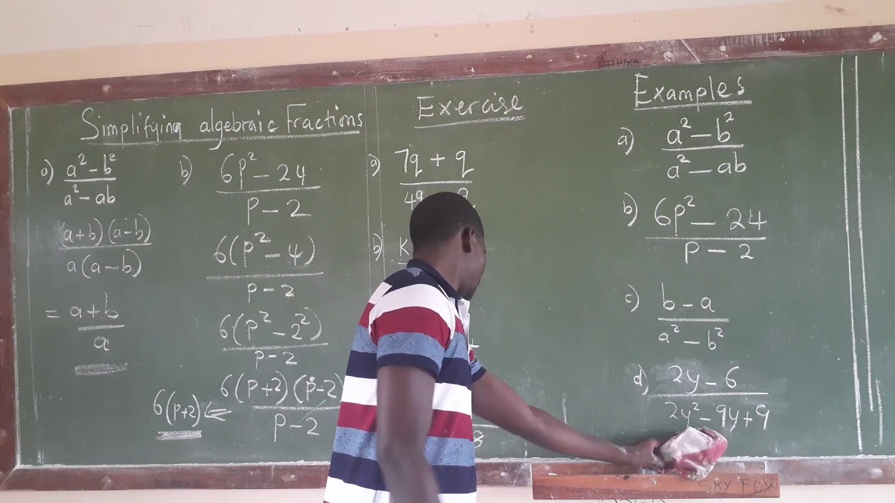 Simplifying algebraic fractions