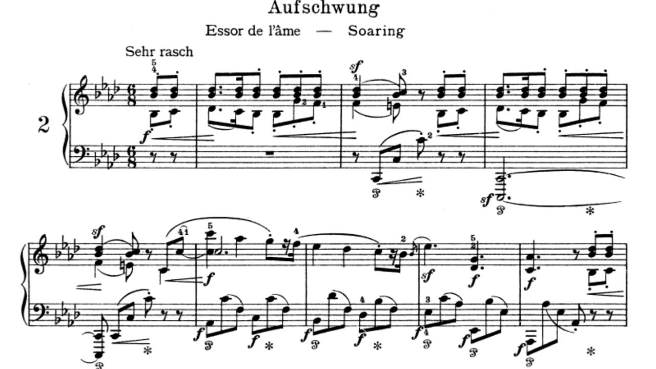 Robert Schumann - Fantasiestücke Op. 12 : Aufschwung [With score]