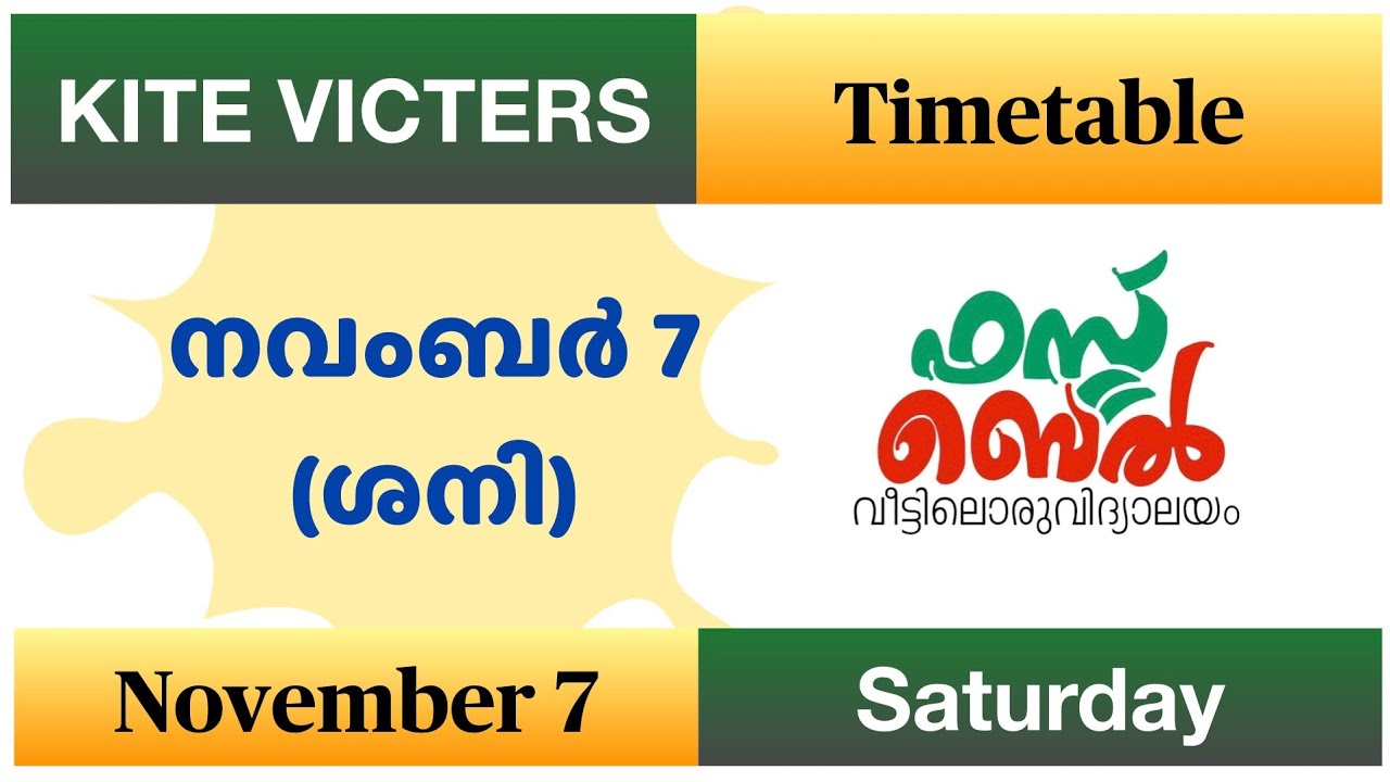 KITE VICTERS Channel Timetable November 7 | itsvicters | First Bell Online Class Saturday