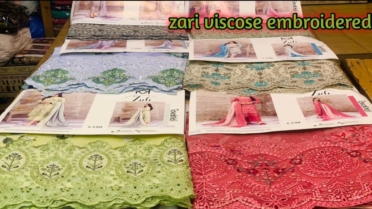 New tawkkal zari viscose 2024|| Embroidered digital print Zule article cutwork print Dupata
