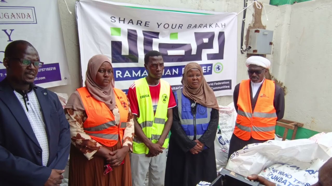 Executive director Esuga elderly support giving his speech after receiving the packages from Bilal 