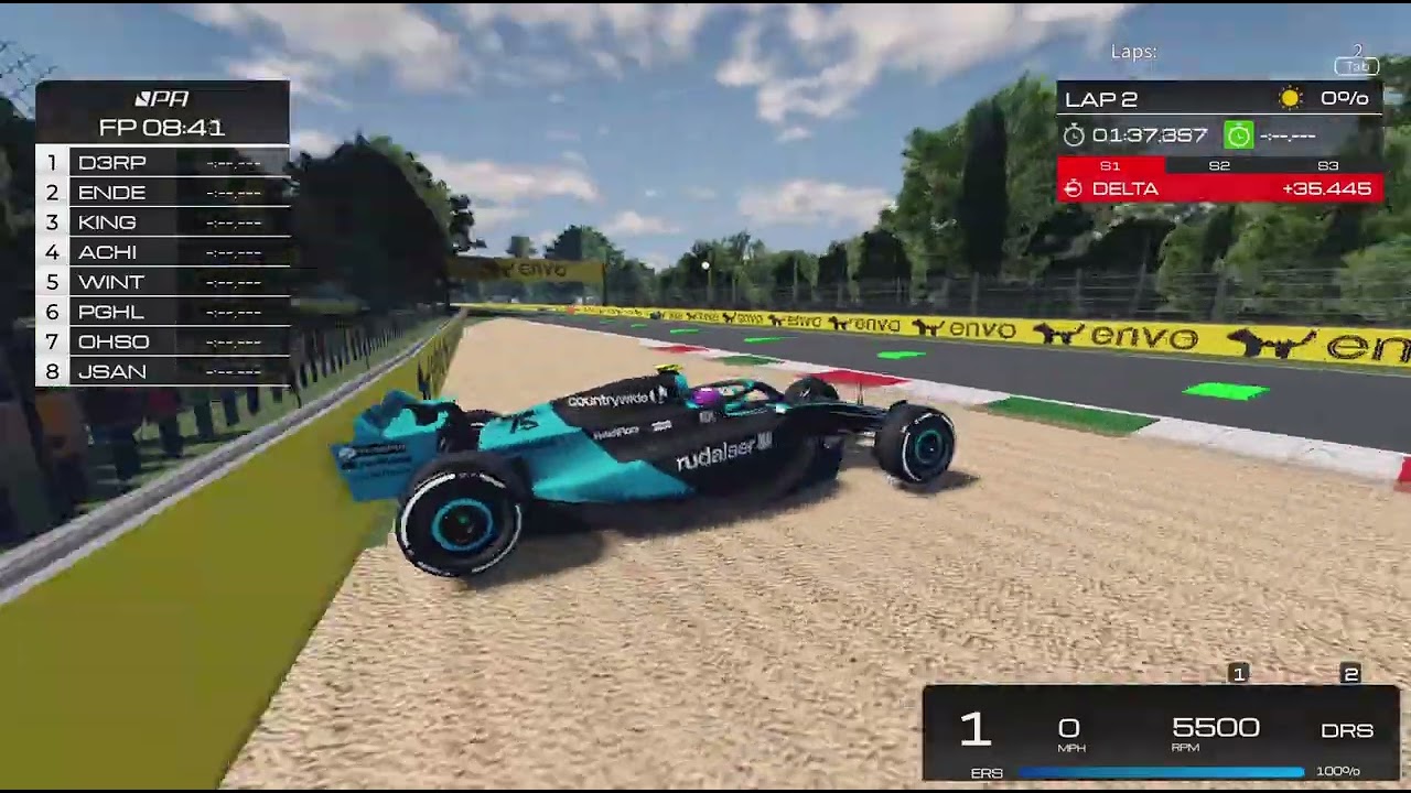 Formila 1 race with wet tires ( gone wrong)😨😨