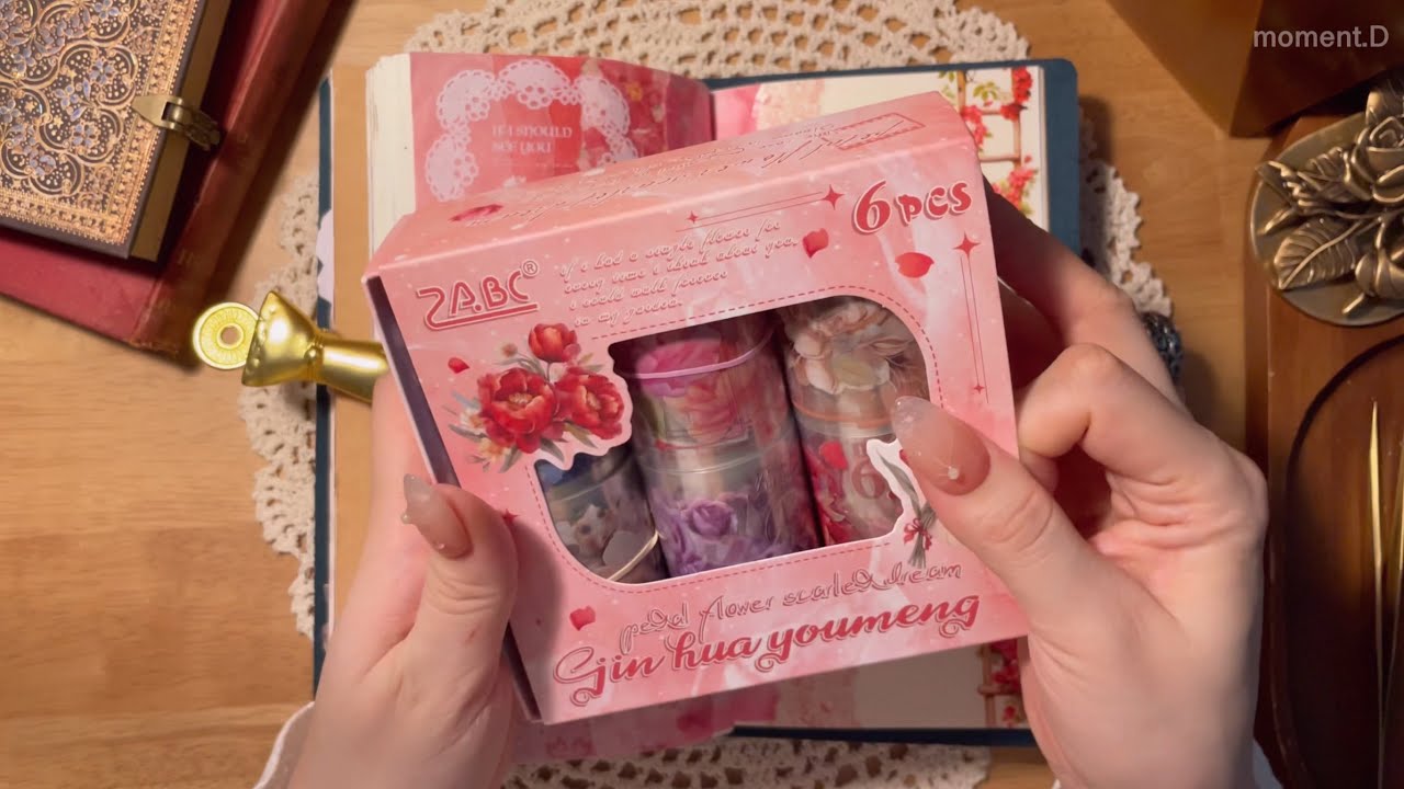 ASMR ♥️빨갛게 물든 한 페이지 다이어리 꾸미기♥️ Art Journaling #scrapbooking #papertherapy #コラージュ #collage 다꾸