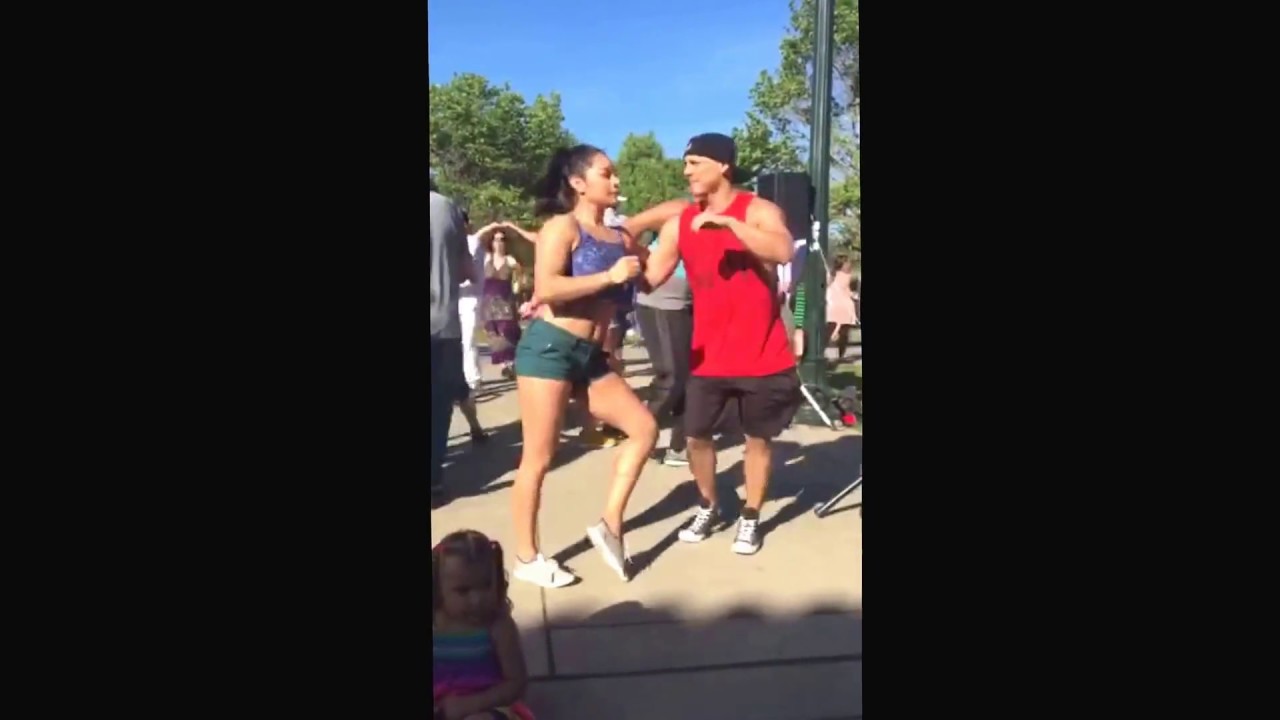 Salsa dancing by the lake