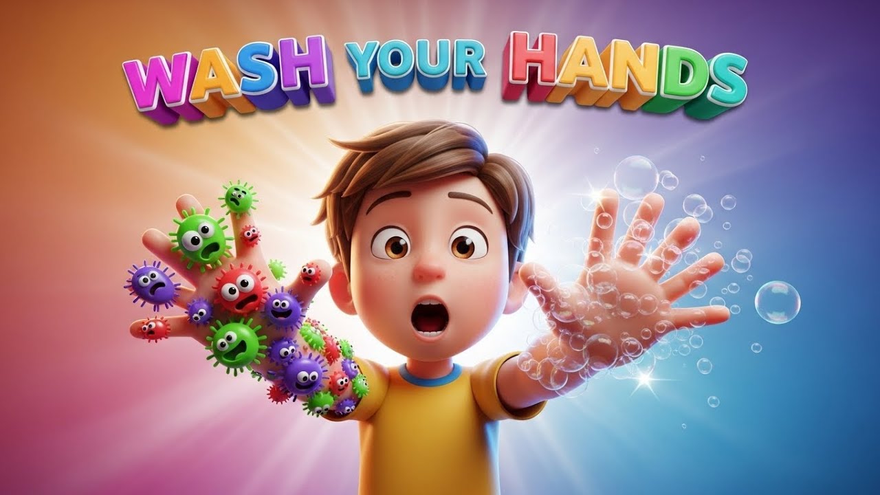 Wash Your Hands Song for Kids 🧼 | Kids Fun Hygiene Learning | Wash Hands Nursery Rhyme for Kids
