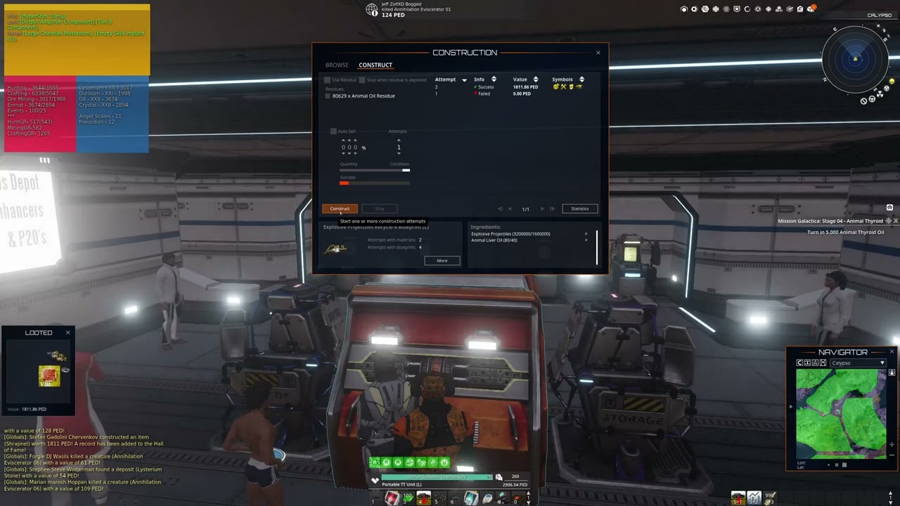 Entropia Universe - EP recycle full condition, 4 clicks, one HoF