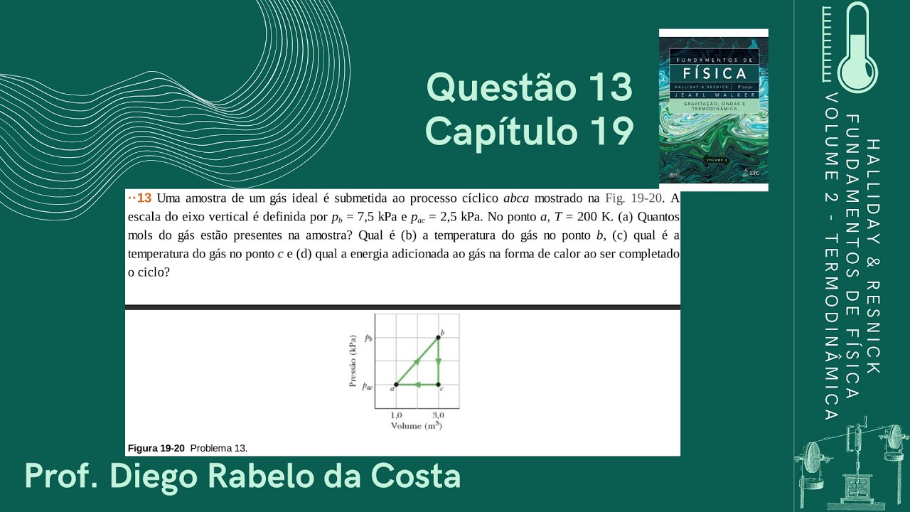 Solução da Questão 13 - Cap. 19 - Vol. 2 - Halliday & Resnick - Fundamentos de Física