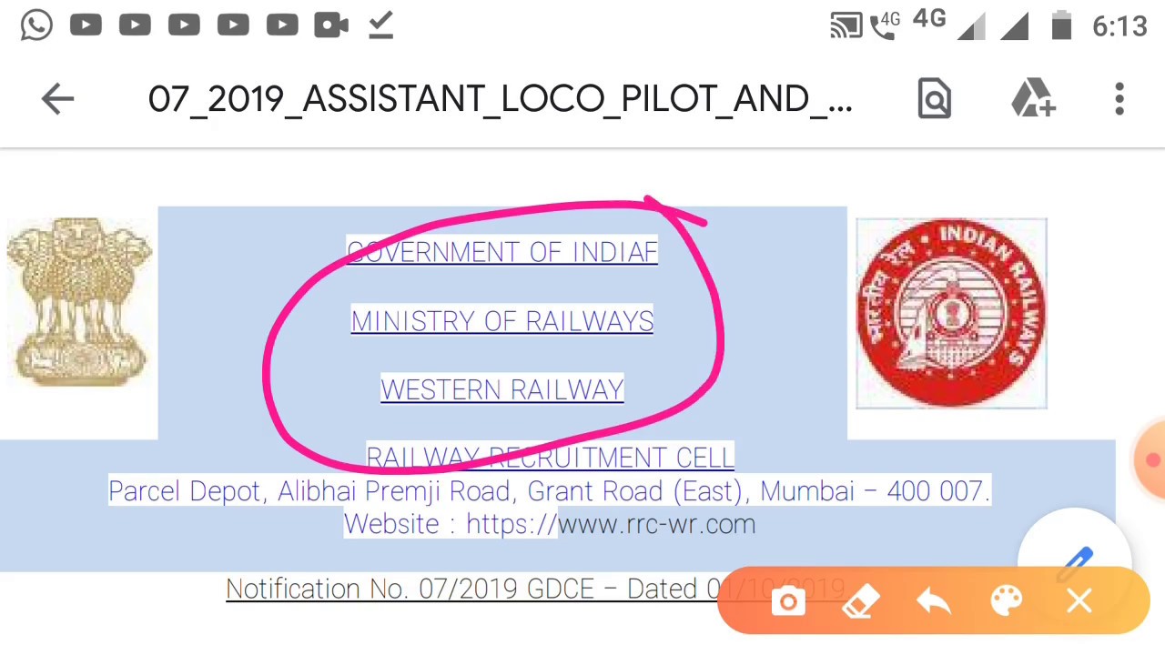 RRC Western Railway ALP & TECHNICAL ASSISTANT Recruitment 2019 | RRC WR GDCE Vacancy 2019 |POST- 306