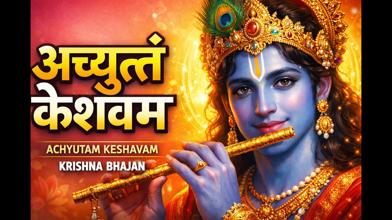 Achyutam Keshavam Krishna Damodaram 🙏 | Powerful Krishna Bhajan | Peaceful Devotional Song
