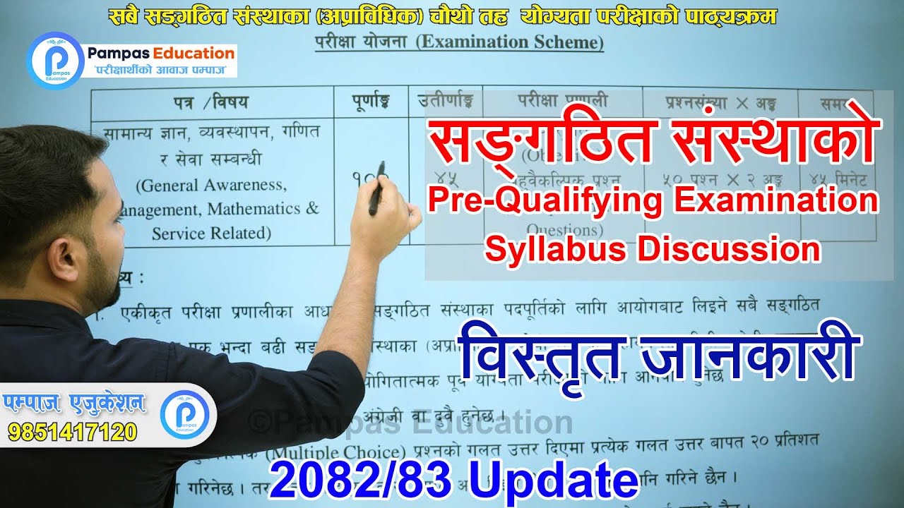 सबै सङ्गठित संस्थाका (अप्राविधिक) चौथो तह पदको  पूर्व योग्यता परीक्षाको पाठ्यक्रमको विस्तृत जानकारी