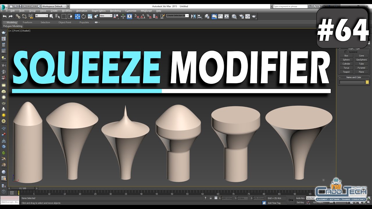 #64 || SQUEEZE MODIFIER || 3DS MAX FULL TUTORIAL FROM BASIC TO ADVANCE LEVEL ||