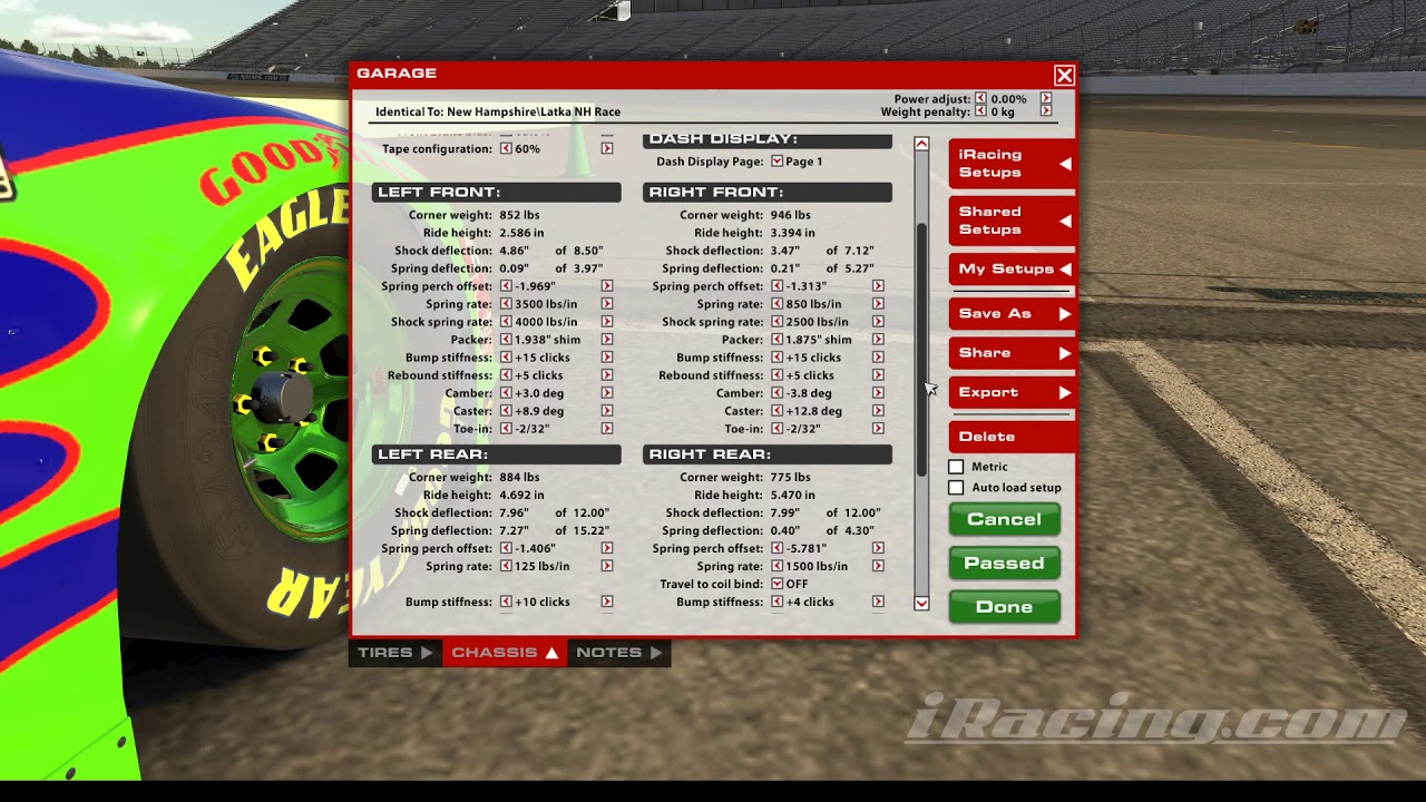 iRacing Setup guide, how to adjust your wedge