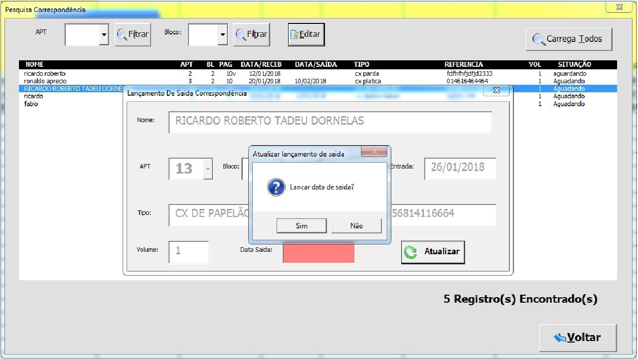 Rotina para atualizar a linha selecionada do Listbox e no banco de dados simultaneamente