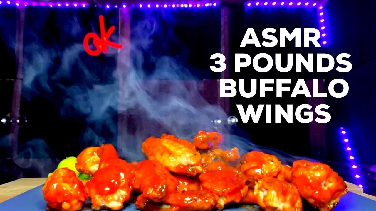 ASMR EATING 3 POUNDS OF BUFFALO WINGS - NO TALKING SAVAGE