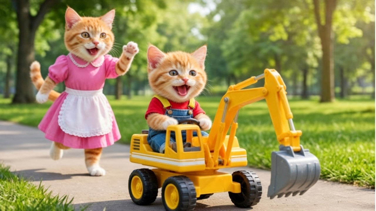 Mama Cat Trims Fur on the Farm and Makes Tiger Hat For Kittens At Home🐾🎩🐯