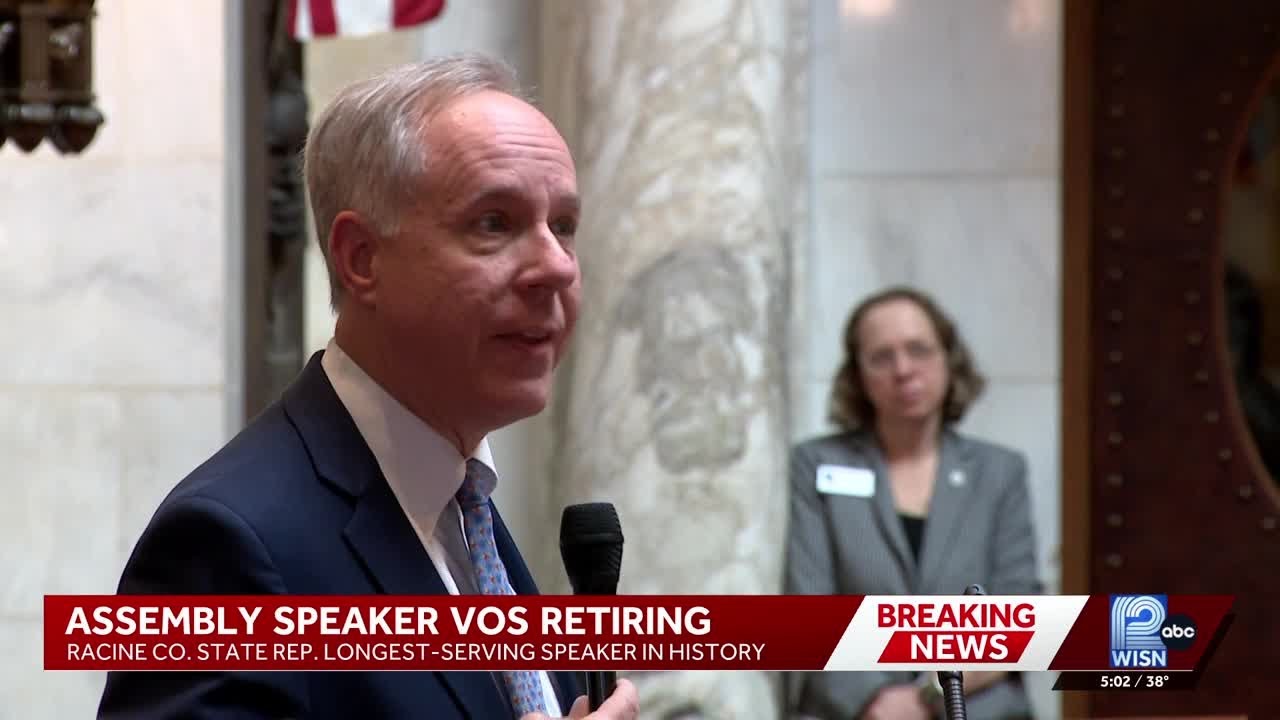 Republican Assembly Speaker Robin Vos announces he won't run for reelection