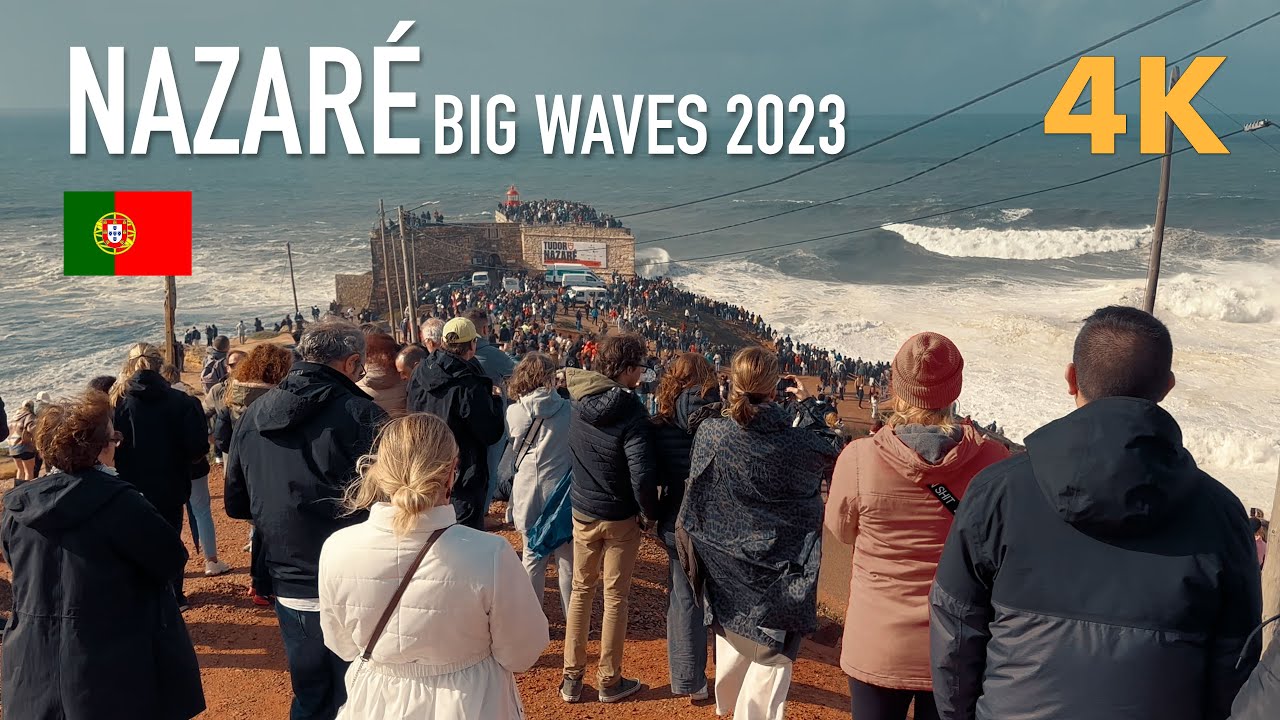 Nazaré Walking Tour 4K | From Town Center to the Famous Big Wave Lighthouse
