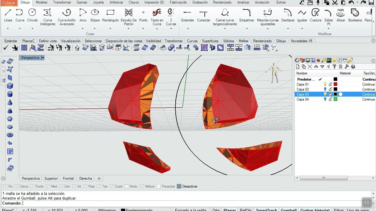 Rhino 3D Tutorials - Partir Malla, Recortar Malla