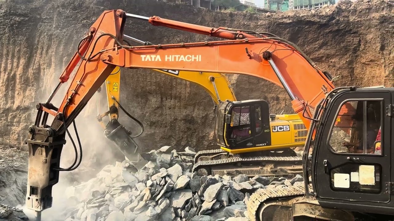 Tata Hitachi and JCB live breaking 😵| 