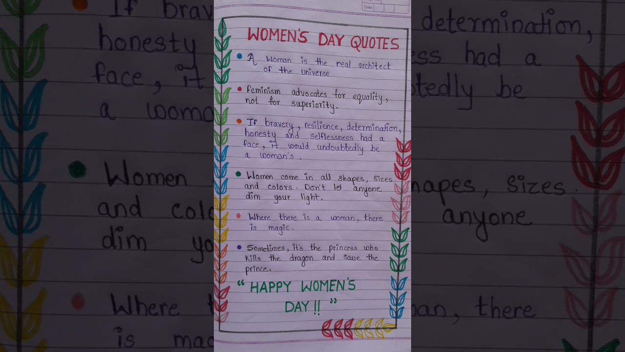 Women's Day Quotes in English | International Women's Day | Unique Slogans on Women's Day #trending