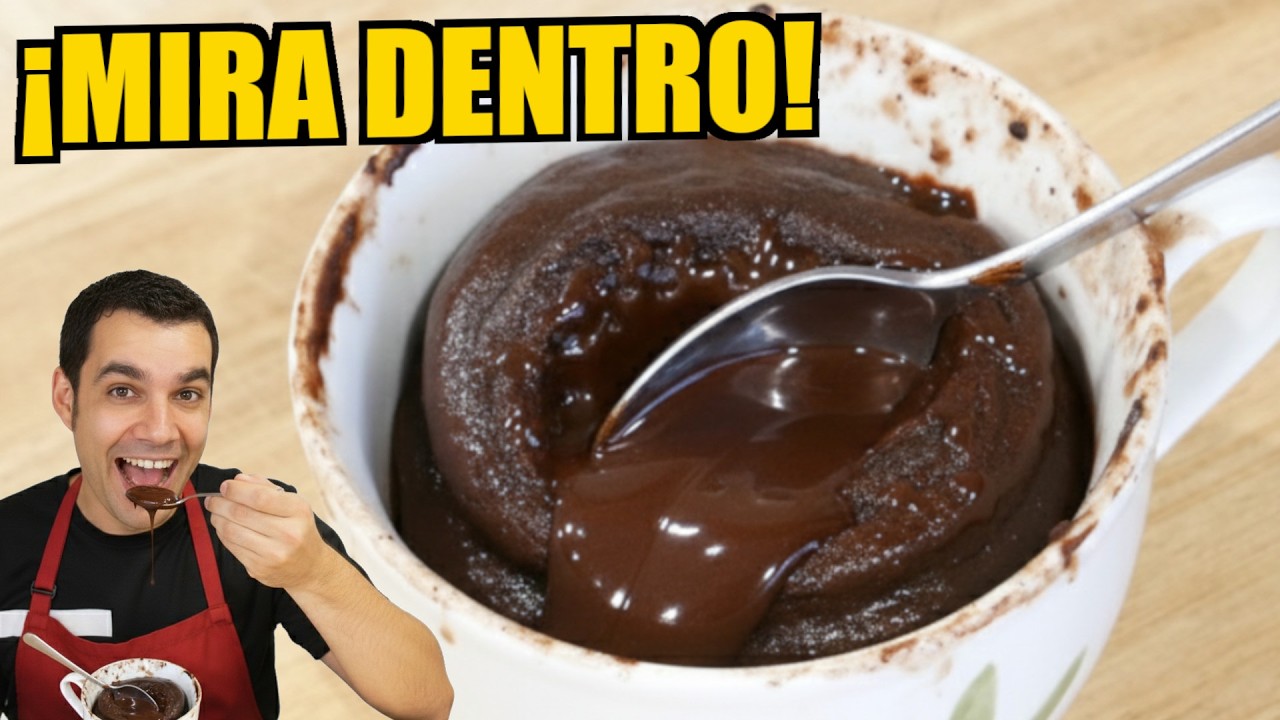 ¿Tienes 2 MINUTOS 1 HUEVO y 1 TAZA? el VOLCÁN de CHOCOLATE más FÁCIL Y RICO