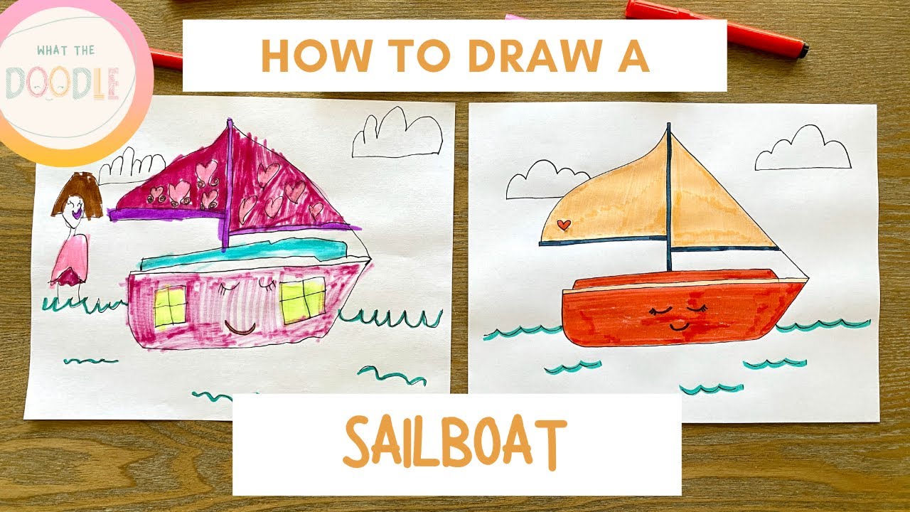 How to Draw a Sailboat | Cute Sailboat Drawing Tutorial | What the Doodle