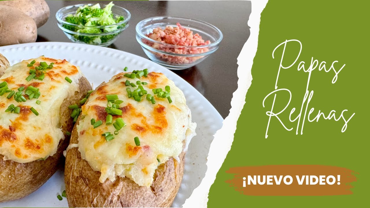 ¡Como Preparar unas Ricas Papas Rellenas con Tocino, Queso, y Brócoli! | Baked Potatoes