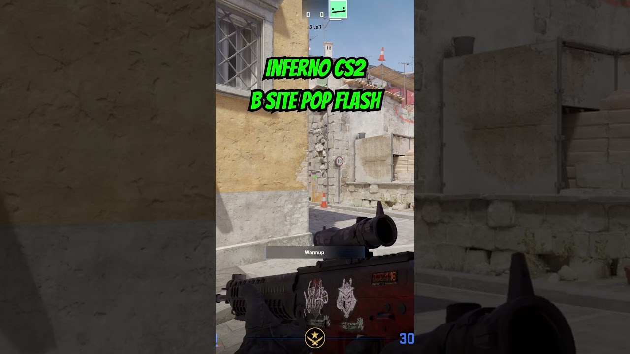 CS2 Inferno Pop Flash B Site! #cs2 #counterstrike2