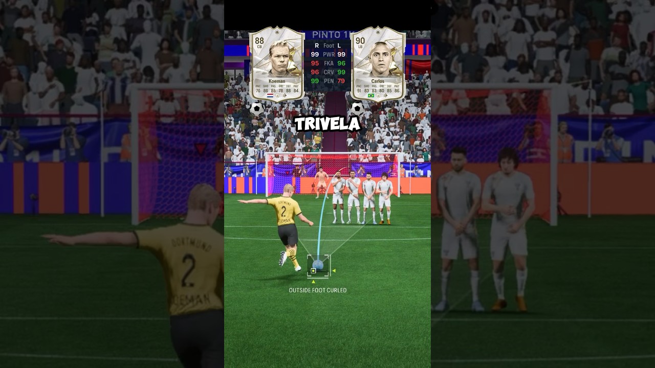Ronald Koeman vs roberto carlos FK Challenge in FC 24 #shorts