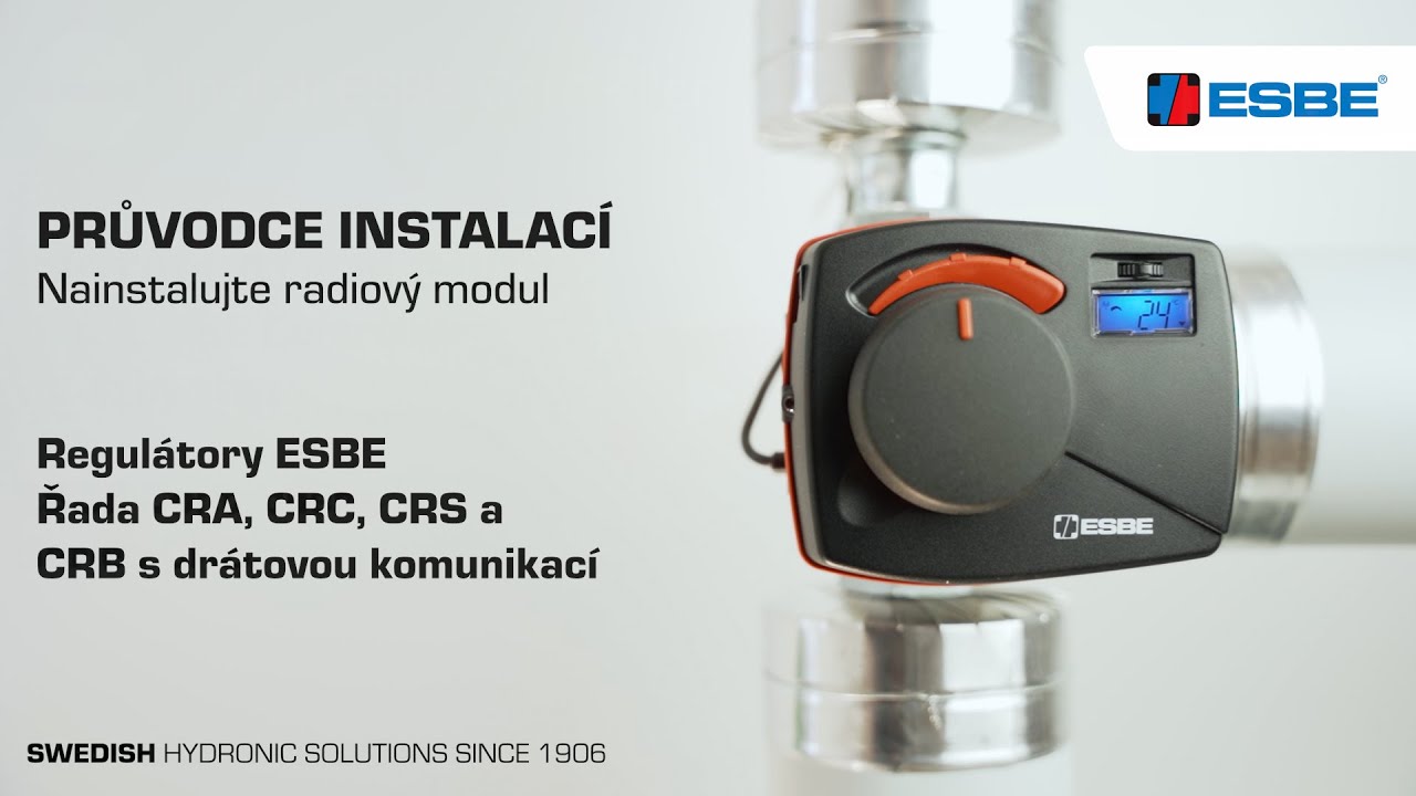 Instalace radiov&eacute;ho modulu pro bezdr&aacute;tovou komunikaci (CRB916) &ndash; regul&aacute;tor ESBE