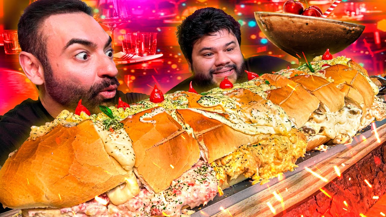 PÃO de ALHO GIGANTE + 2 litros de MILKSHAKE | @thiagoquatroqueoficial 