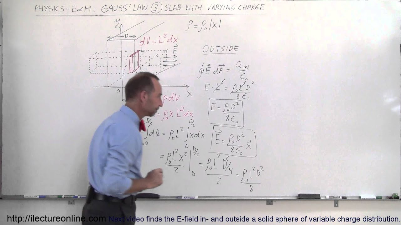 Physics 37   Gauss's Law (15 of 16) Variable Charge Distribution: 