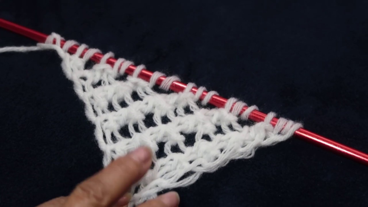 Como Hacer Tejido Triangular  En Dos Agujas