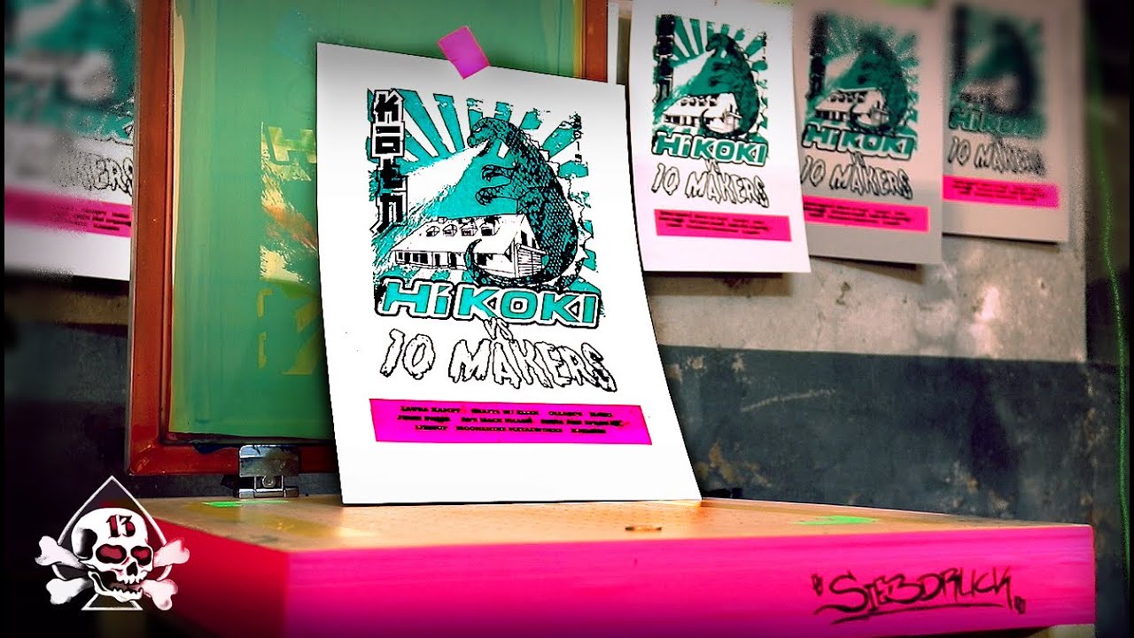 Design & Print: Silkscreen table and poster for 10 Makers! #10Makers #Laurakampf
