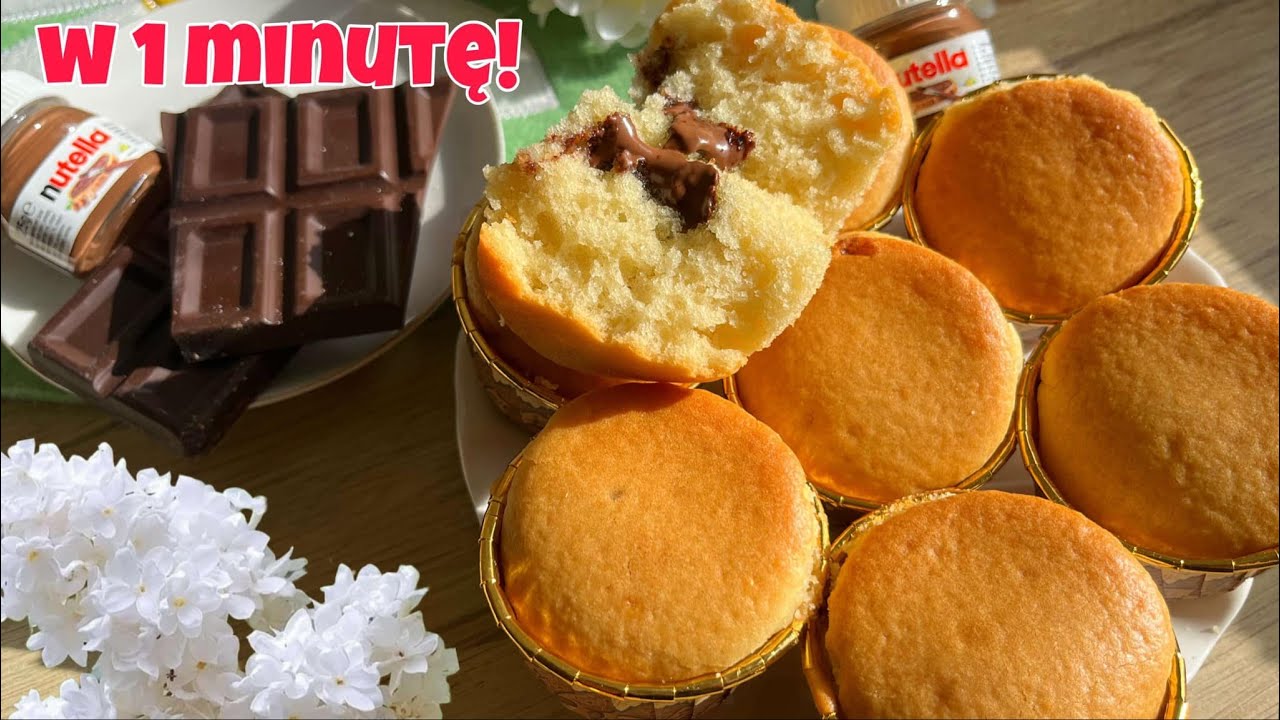 Babeczki Waniliowe z Czekoladą – Ekspresowy Przepis na Pyszne Muffinki w 1 Minutę!