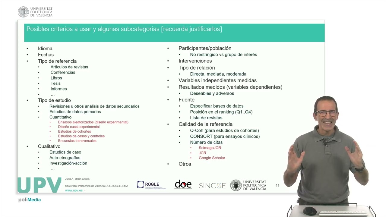 Criterios de inclusión | 29/41 | UPV
